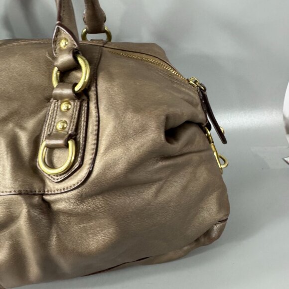 Coach F15447 Ashley Convertible Leather Satchel/ Shoulder Bag,  Pewter Metallic - Picture 10 of 14